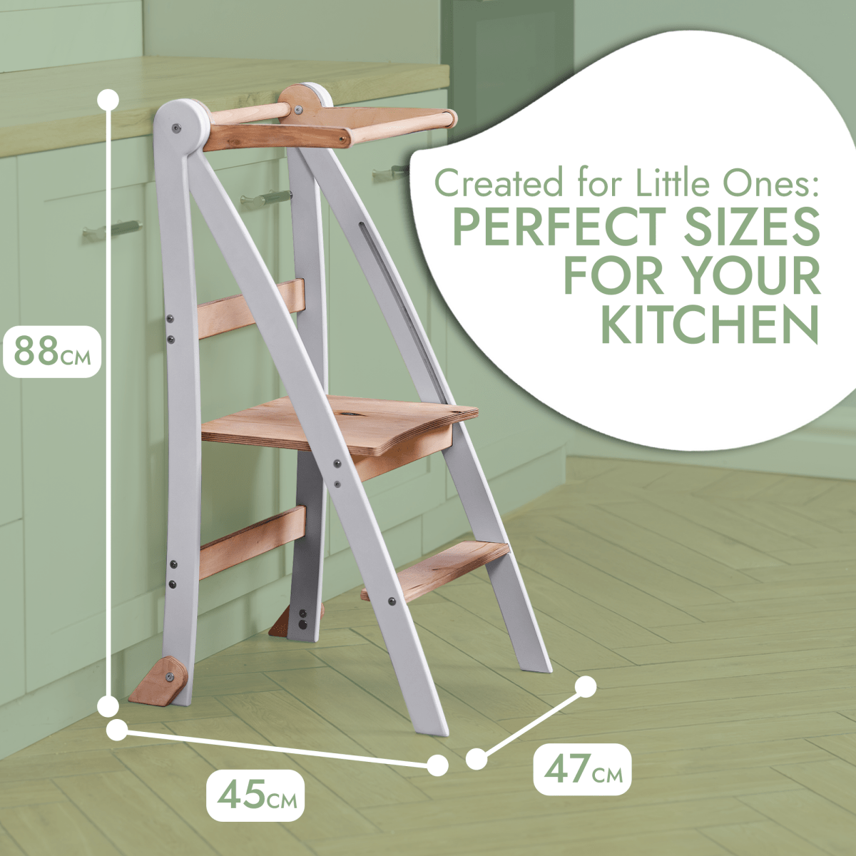 Learning Tower: Foldable Step Stool for Toddlers - Gray from Goodevas