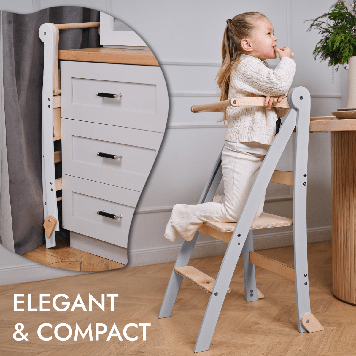 Learning Tower: Foldable Step Stool for Toddlers - Gray from Goodevas