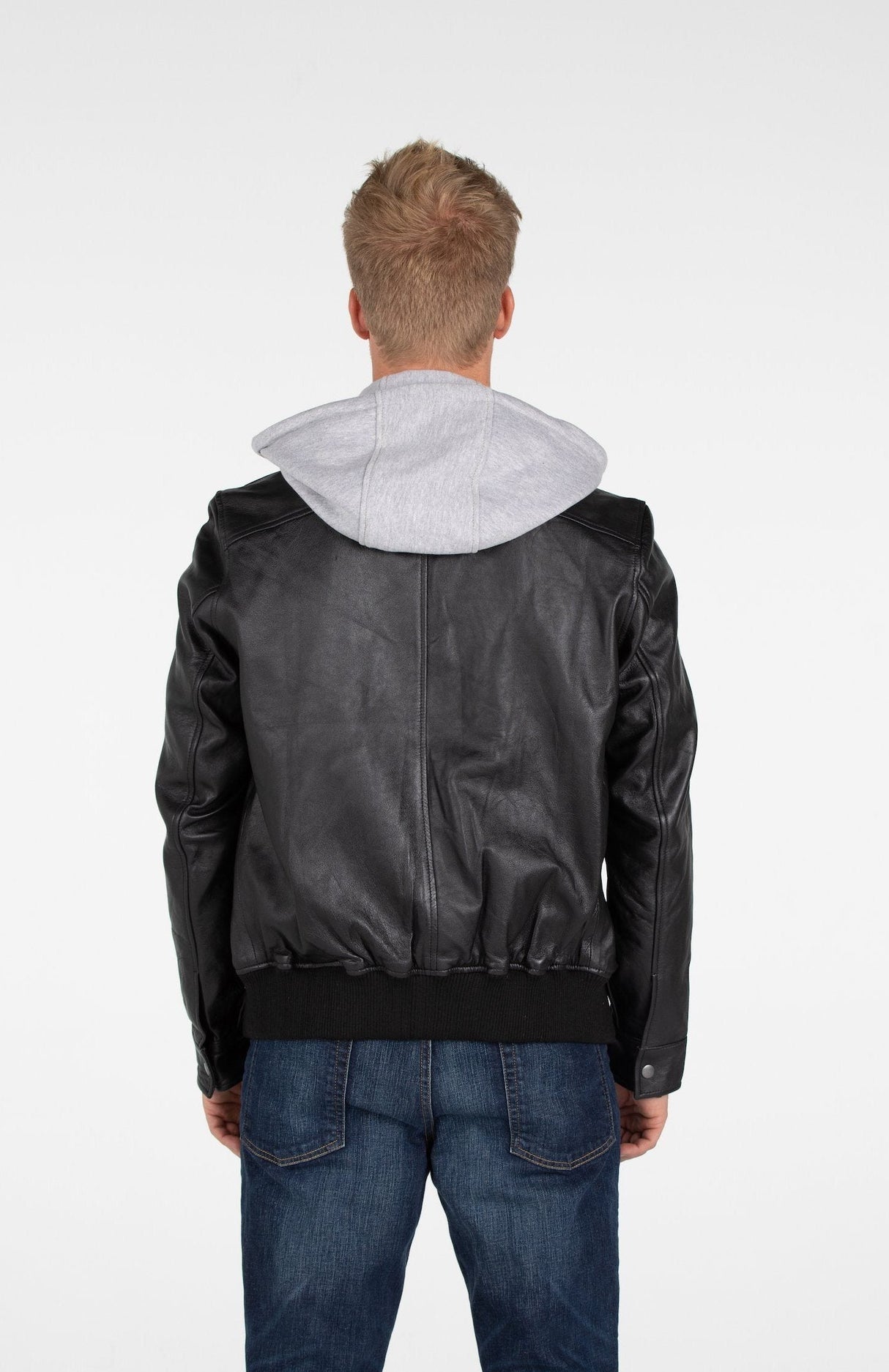 Men's Lambskin Hooded Leather Bomber Jacket From FAD