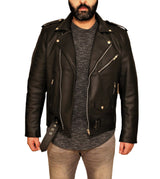 Men's Vegan Black Motorcycle Style Faux Leather Jacket From FAD