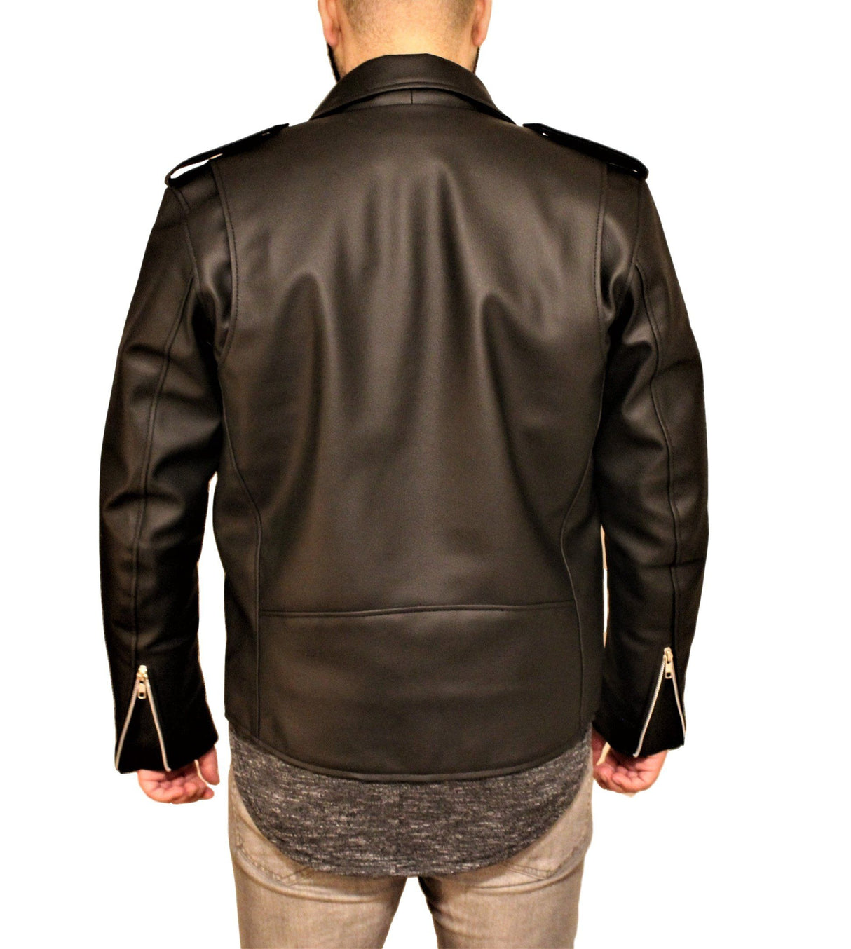 Men's Vegan Black Motorcycle Style Faux Leather Jacket From FAD