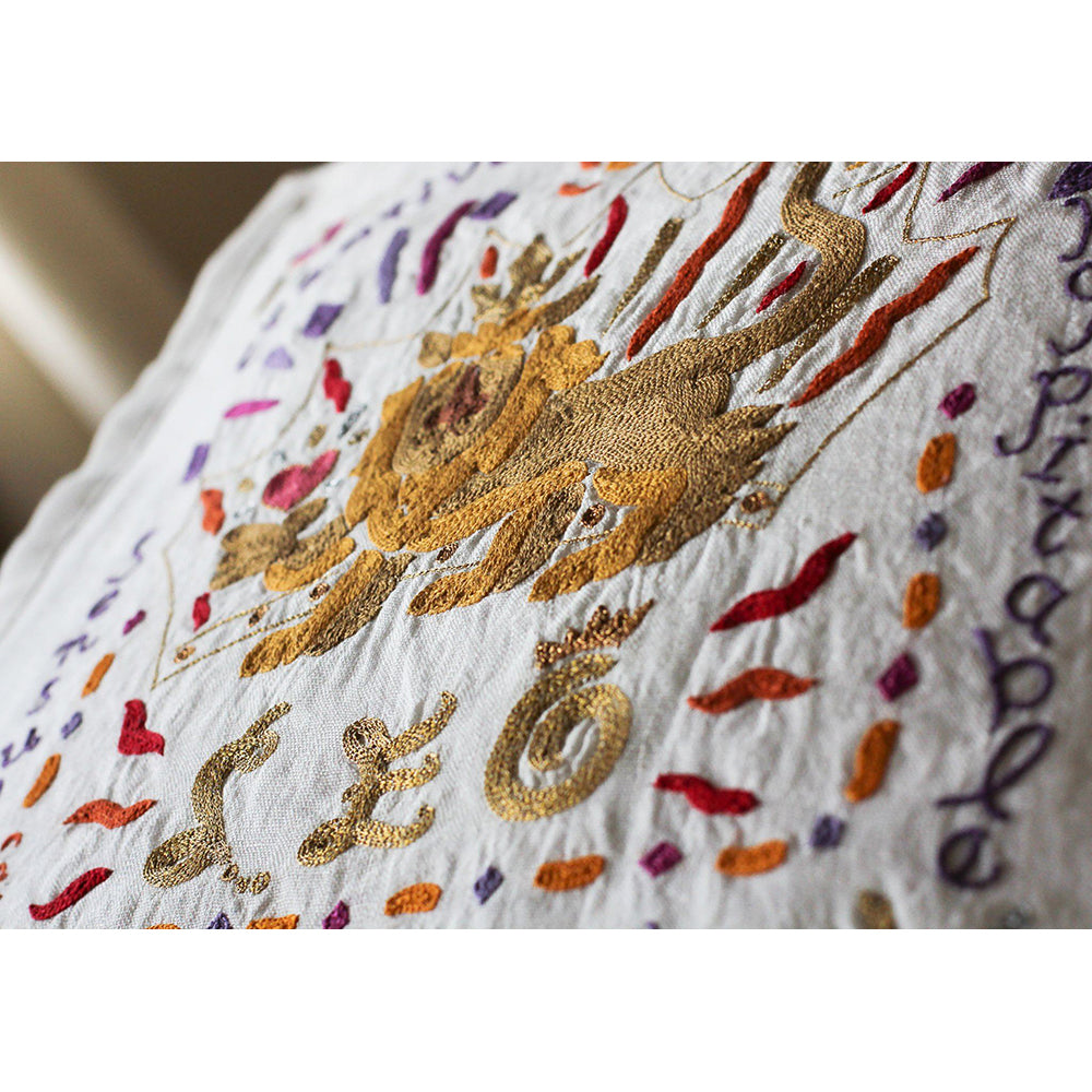 Leo Astrology Hand-Embroidered Pillow by Cat Studio from Quirks!