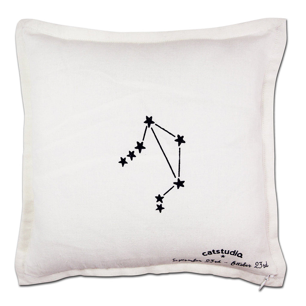 Libra Astrology Hand-Embroidered Pillow by Cat Studio from Quirks!