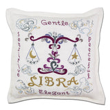 Libra Astrology Hand-Embroidered Pillow by Cat Studio from Quirks!