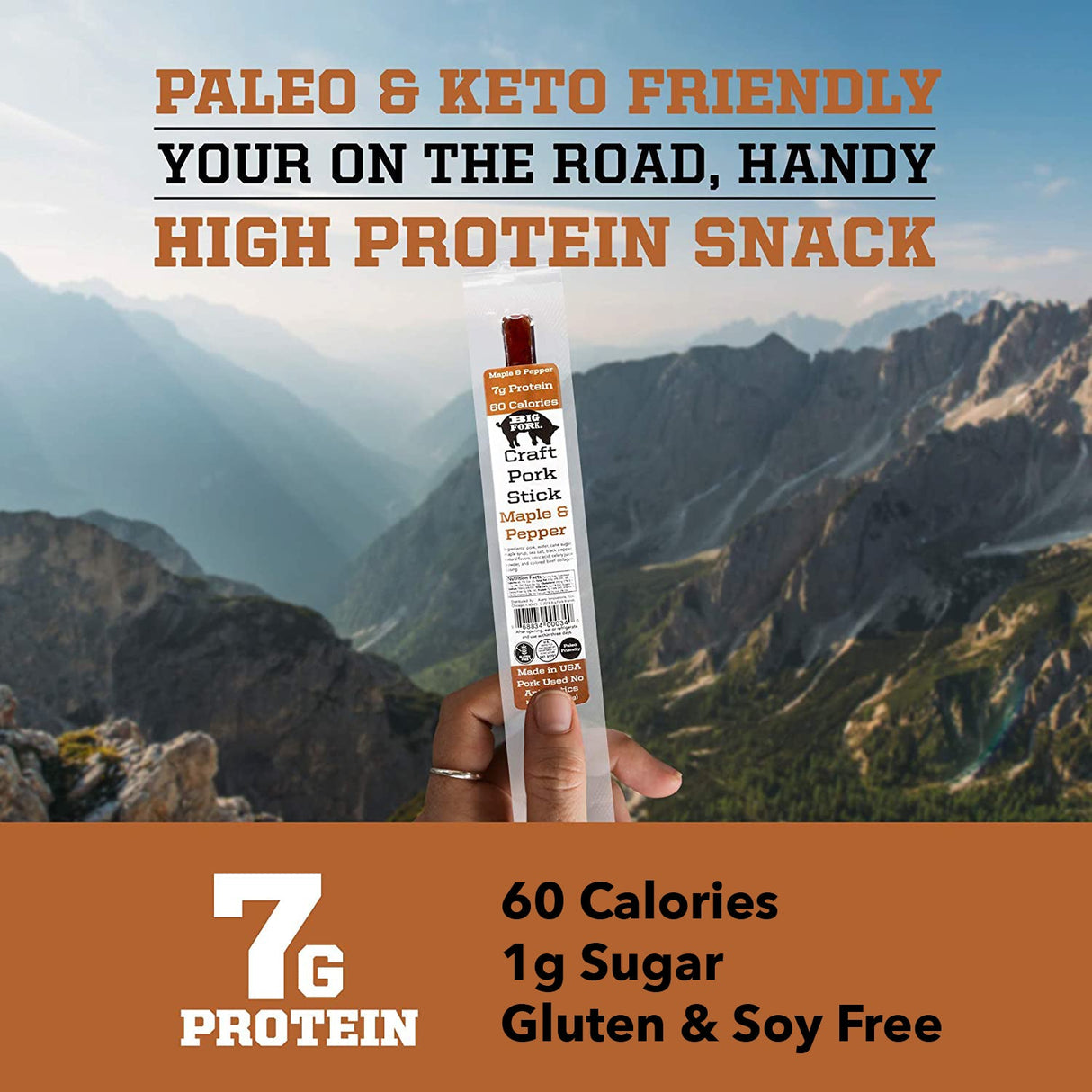 Craft Pork Snack Sticks - One Case (20 sticks) from Big Fork Brands