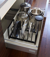 Adjustable Pot Lid and Frying Pan Organizer - Steel from Yamazaki Home