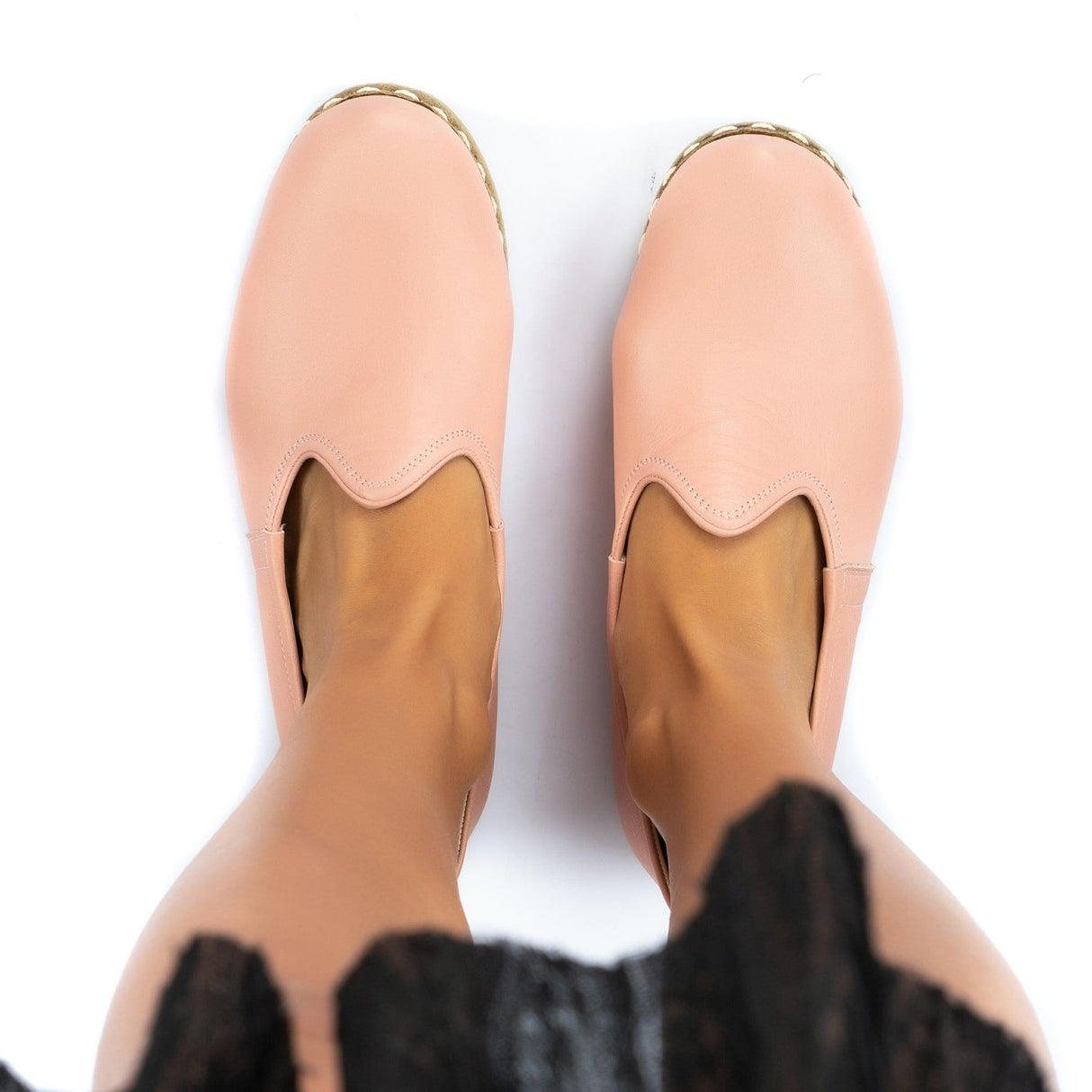 Men's Powder Pink Slip On Shoes from Atlantis Handmade Shoes