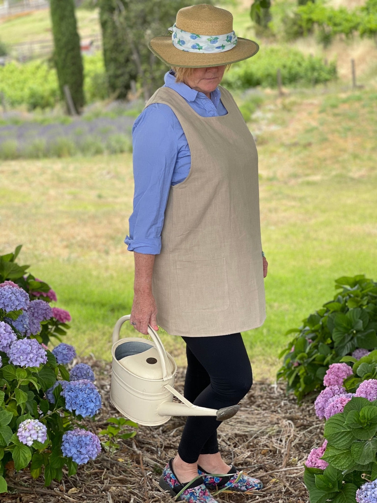 Linen Apron - French Style Crossback from The Celtic Farm