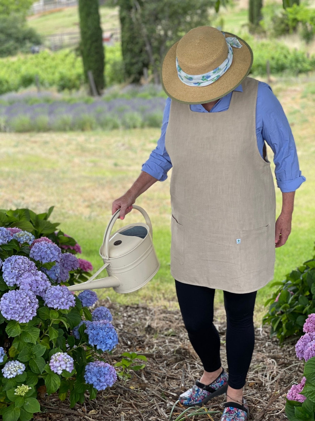 Linen Apron - French Style Crossback from The Celtic Farm