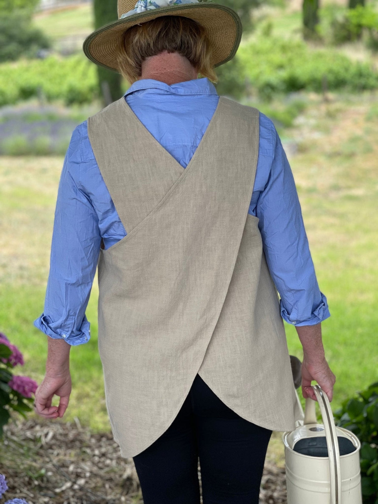 Linen Apron - French Style Crossback from The Celtic Farm