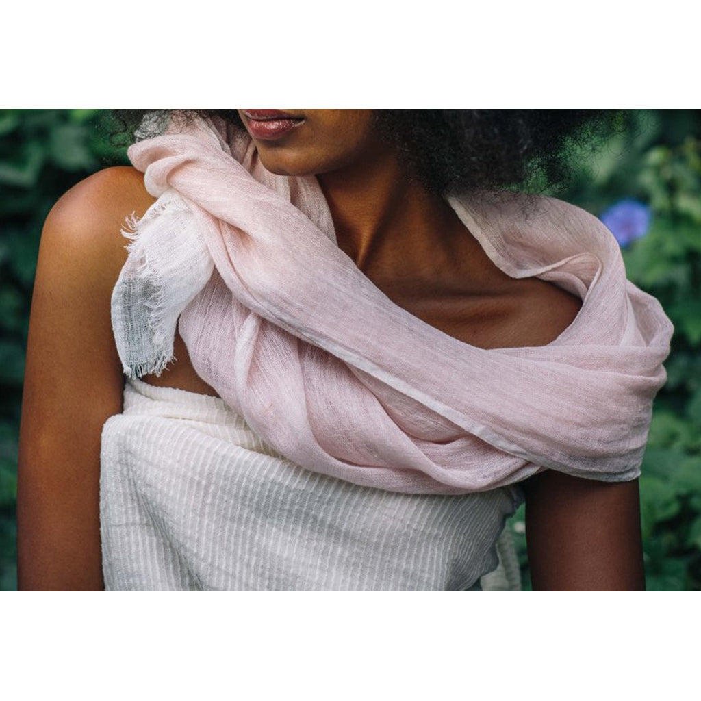 Gauze Linen Two Tone Scarf from SLATE + SALT