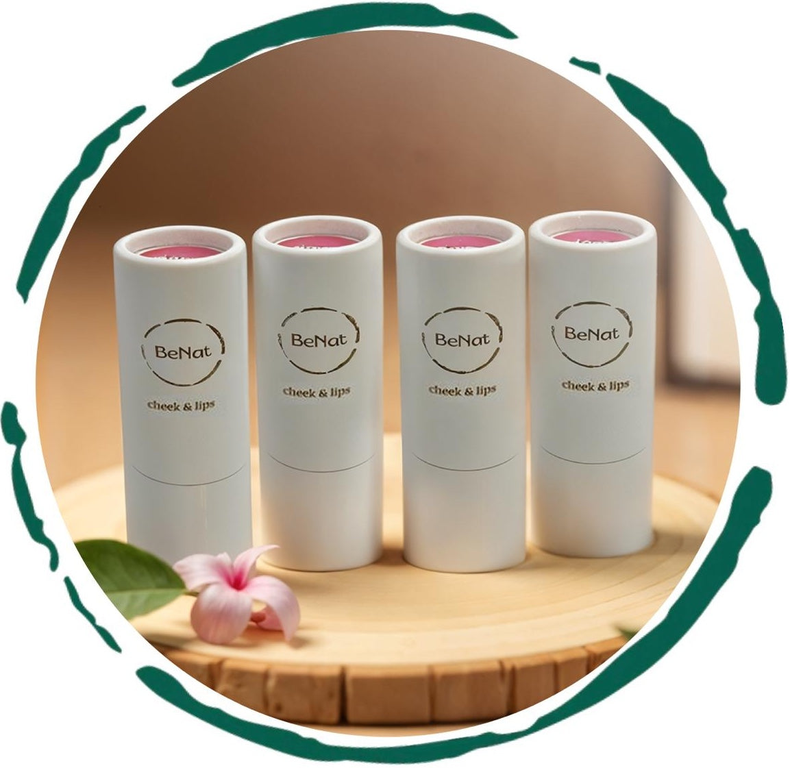 Lip & Cheek Bloom. 2 in 1 Natural Lipstick for Vibrant Color. from BeNat