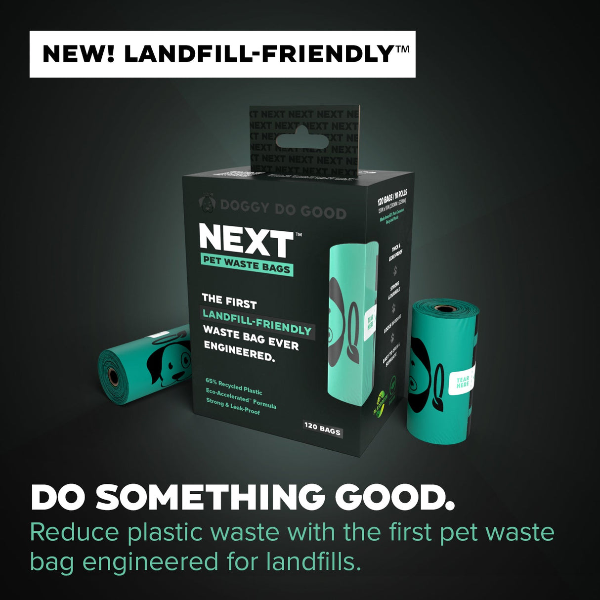NEXT Landfill-Friendly Rolled Bags - 120 Standard Bags from Doggy Do Good®