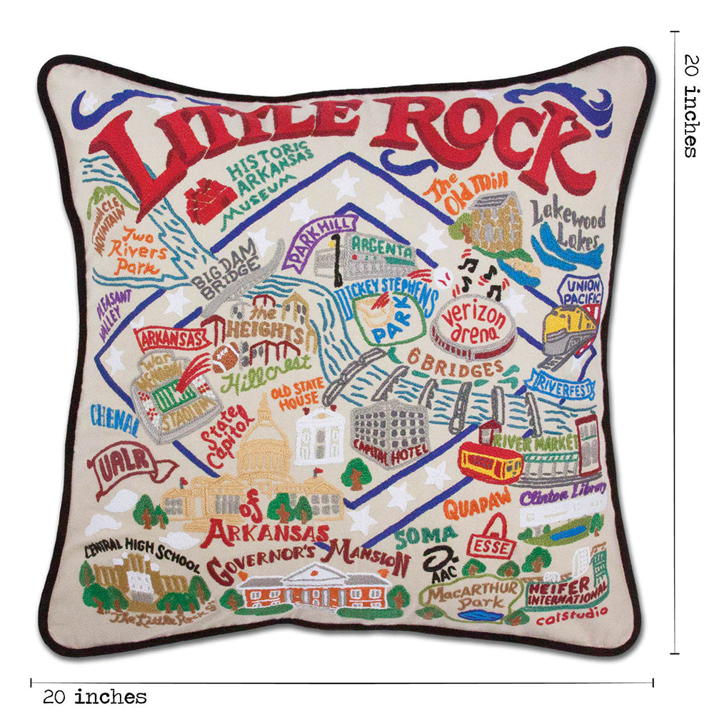 Little Rock Hand-Embroidered Pillow from Quirks!
