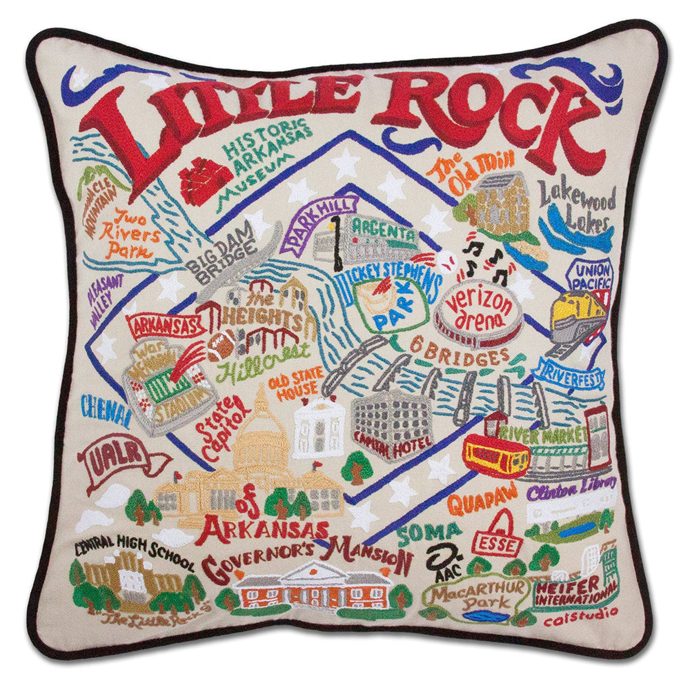 Little Rock Hand-Embroidered Pillow from Quirks!
