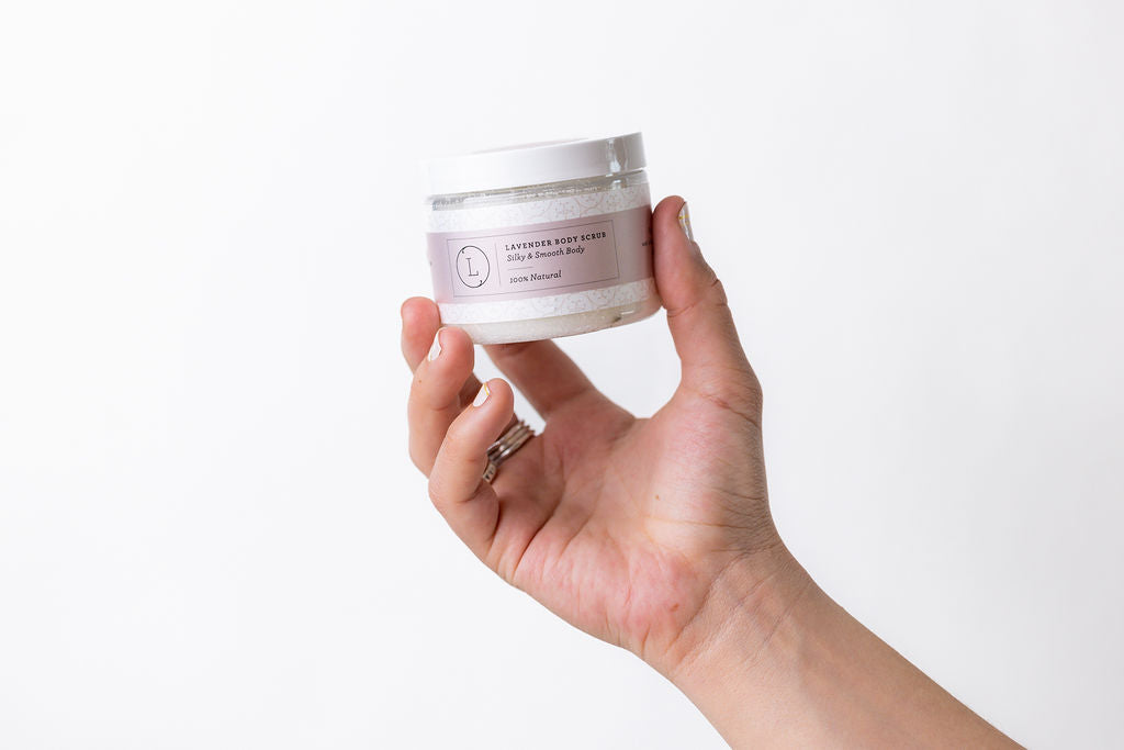 CBD Lavender Body Scrub with CBD, Natural Body Salt Scrub (THC free) from Lizush