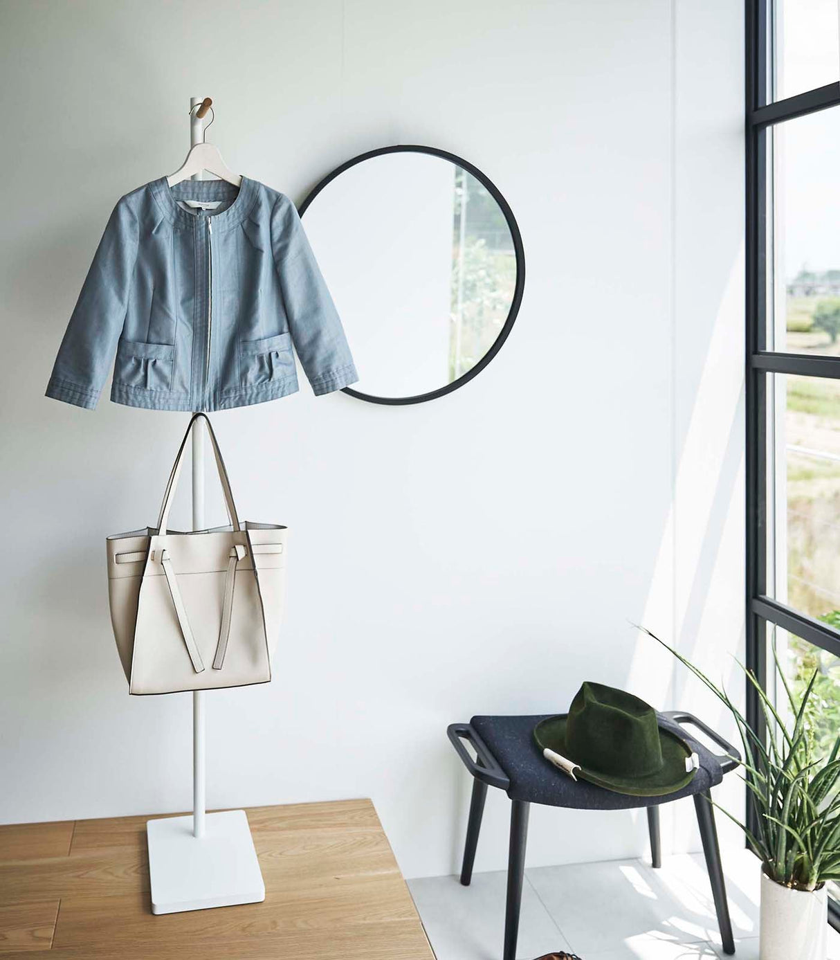 Coat Rack (63.98" H)  - Steel + Wood from Yamazaki Home
