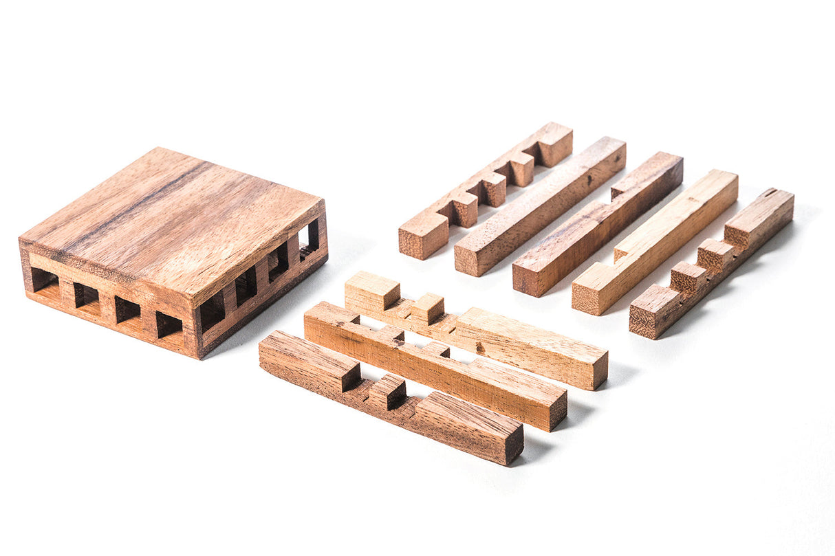Wooden Locked Sticks Puzzle from Kubiya Games
