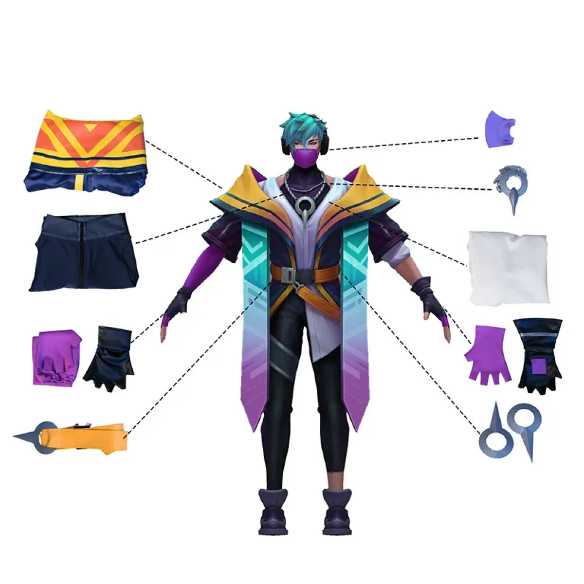 LOL Heartsteel Aphelios Cosplay Outfit - Complete Set with Mask From Kawaii Stop