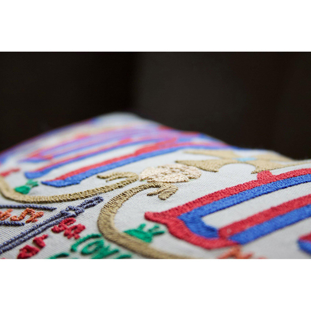 London Hand-Embroidered Pillow from Quirks!