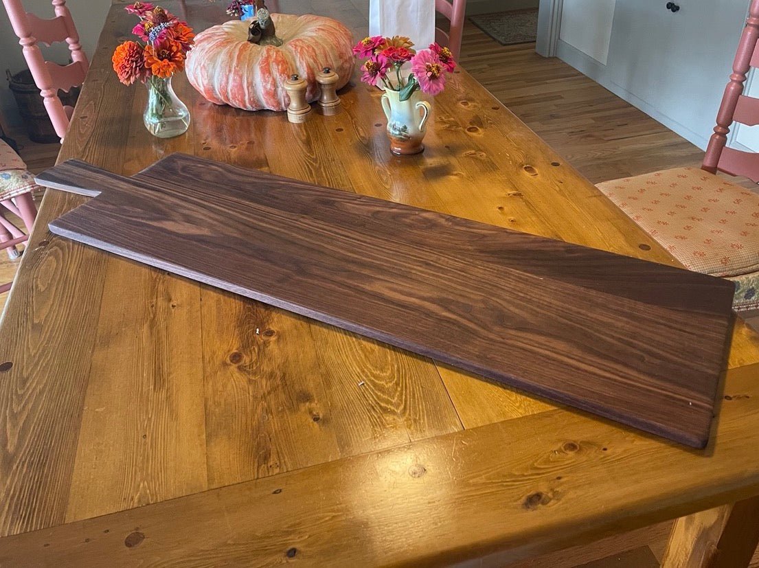 Long American Walnut Charcuterie Board - Vintage Style Long French Breadboard from The Celtic Farm