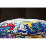 Long Island Hand-Embroidered Pillow from Quirks!