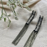 Silver Temple Tassel Earrings from SLATE + SALT