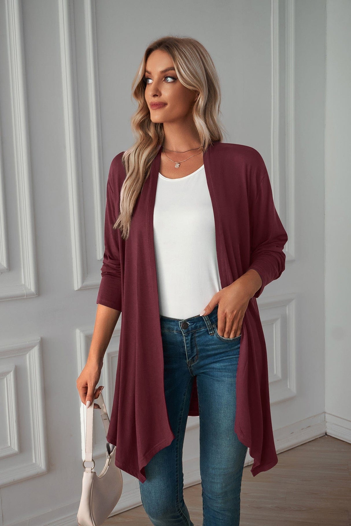 Autumn Plaid Button-Down Shirt Jacket from MsDressly