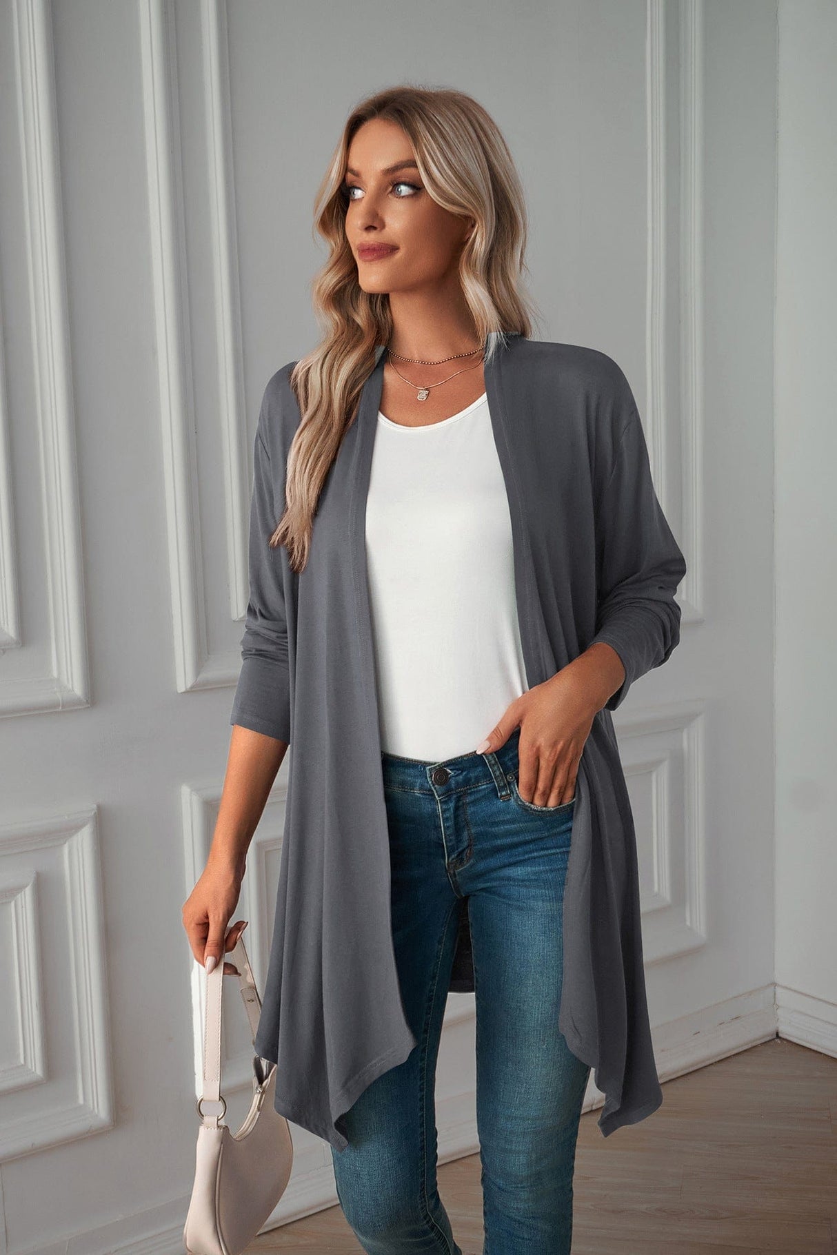 Autumn Plaid Button-Down Shirt Jacket from MsDressly