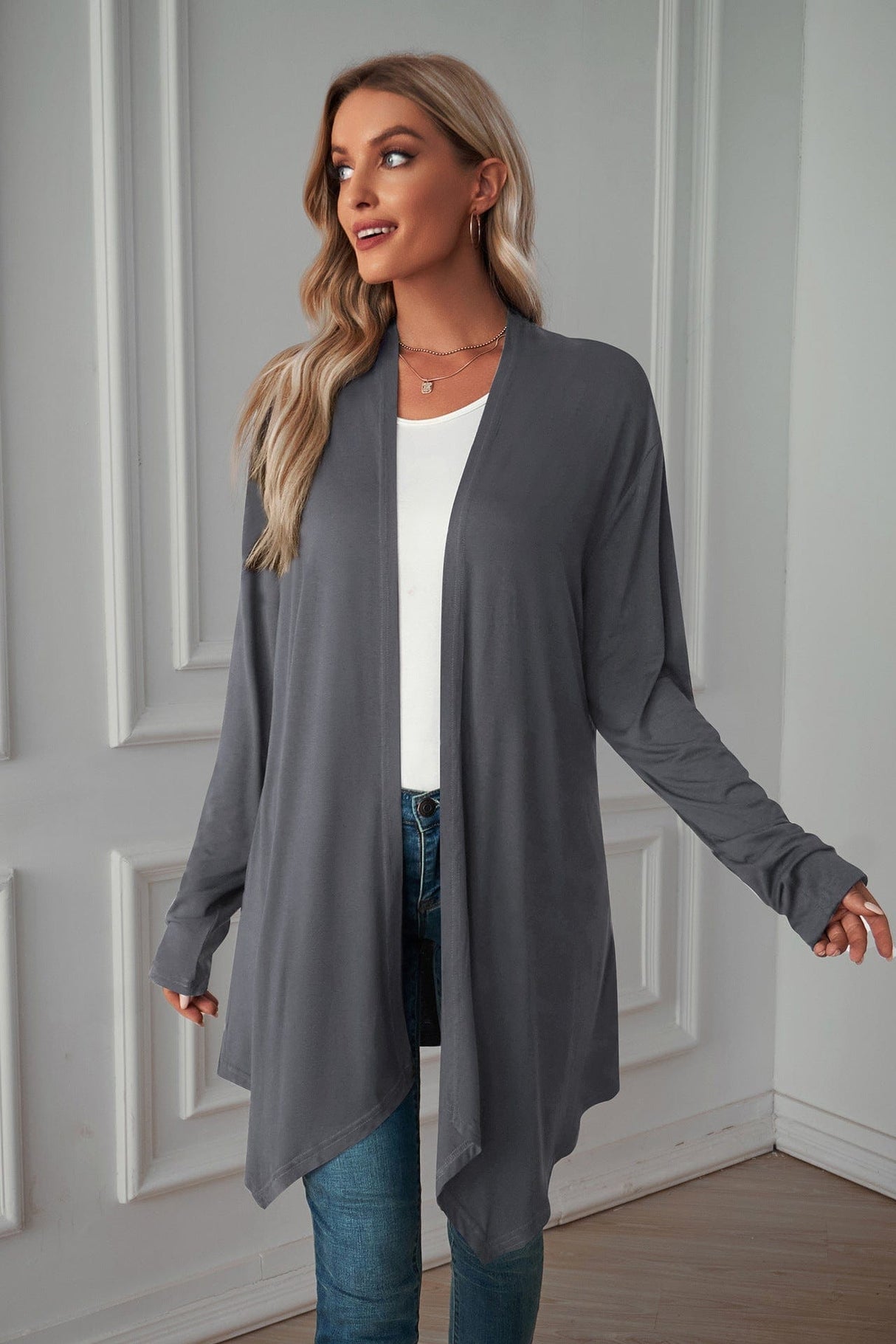 Autumn Plaid Button-Down Shirt Jacket from MsDressly