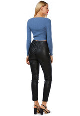 Long Sleeve Drawstring Ruched Top from London Rag International