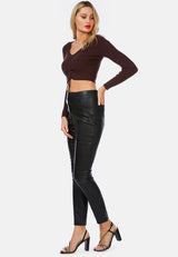 Long Sleeve Drawstring Ruched Top from London Rag International