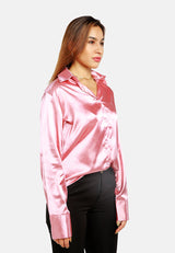 Long Sleeve Satin Shirt Blouse from London Rag International