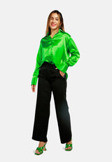 Long Sleeve Satin Shirt Blouse from London Rag International