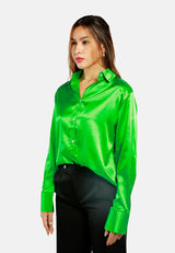Long Sleeve Satin Shirt Blouse from London Rag International