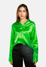 Long Sleeve Satin Shirt Blouse from London Rag International