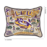 Louisiana State University LSU Collegiate Hand-Embroidered Pillow from Quirks!