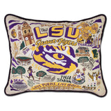 Louisiana State University LSU Collegiate Hand-Embroidered Pillow from Quirks!
