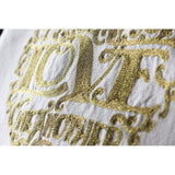 Love Heart Love Letters Hand-Embroidered Pillow - Available in Gold or Silver by CatStudio from Quirks!