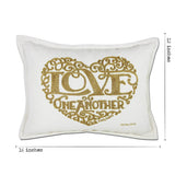 Love Heart Love Letters Hand-Embroidered Pillow - Available in Gold or Silver by CatStudio from Quirks!