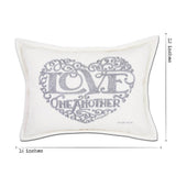 Love Heart Love Letters Hand-Embroidered Pillow - Available in Gold or Silver by CatStudio from Quirks!