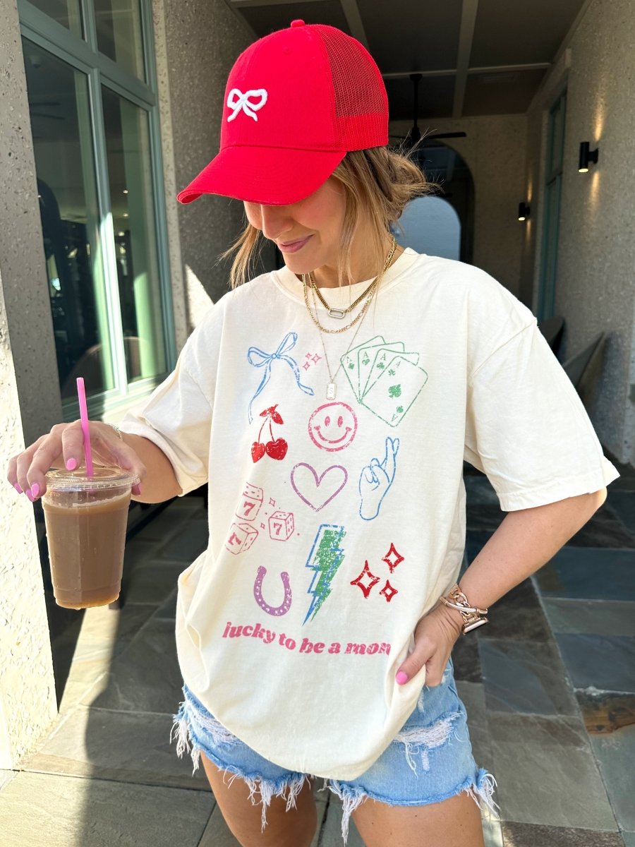 'Lucky Mom Dopamine Doodles' T-Shirt from United Monograms