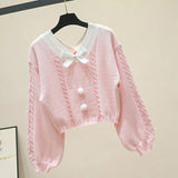 Lucy Lou Style Knit Crop Sweater From Kawaii Stop