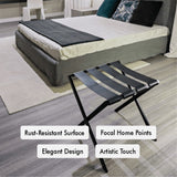 Chippewa-Foldable Metal Luggage Rack with Genuie Leather from VITAHOME DESIGN LLC
