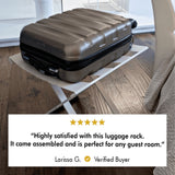 Bienville-Foldable Metal Luggage Rack with Genuie Leather from VITAHOME DESIGN LLC