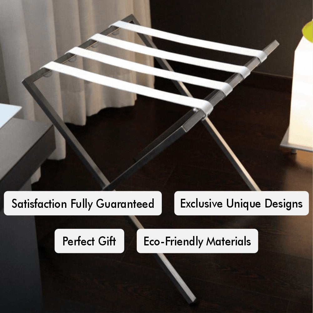 Bitterroot-Foldable Metal Luggage Rack with Genuie Leather from VITAHOME DESIGN LLC