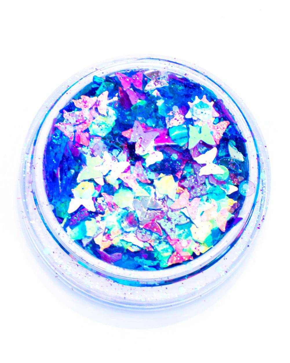 Mariah - Chunky Blue and Purple Butterfly Glitter from Lunautics