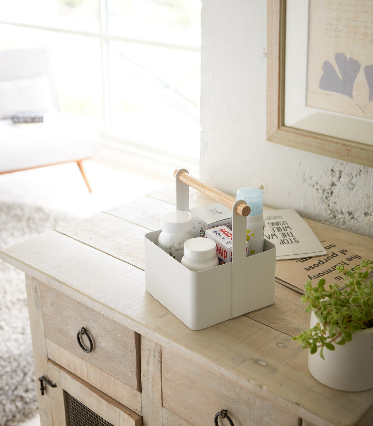 Storage Caddy - 2 Sizes - Steel + Wood from Yamazaki Home