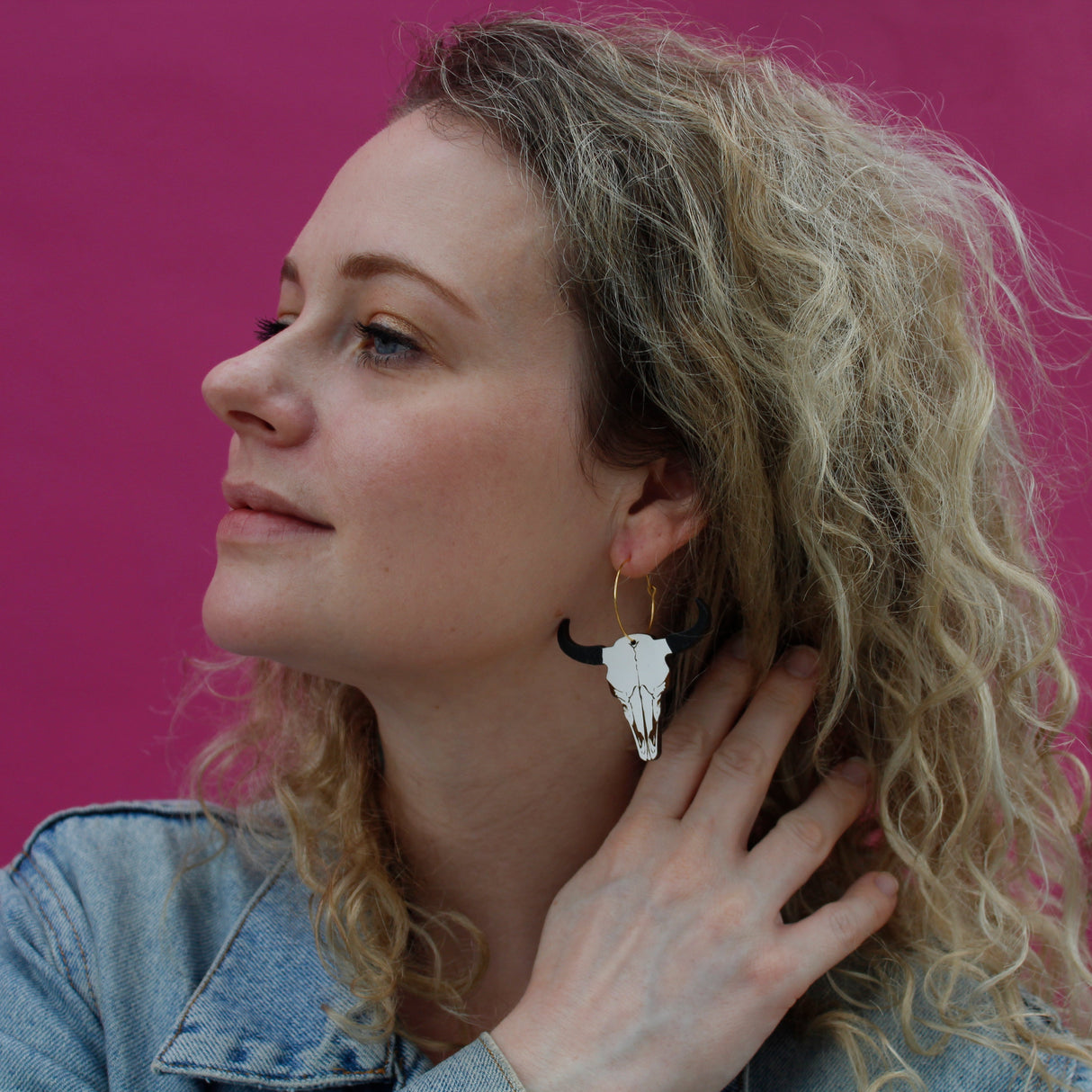 Bison Skull Hoops from LE CHIC MIAMI