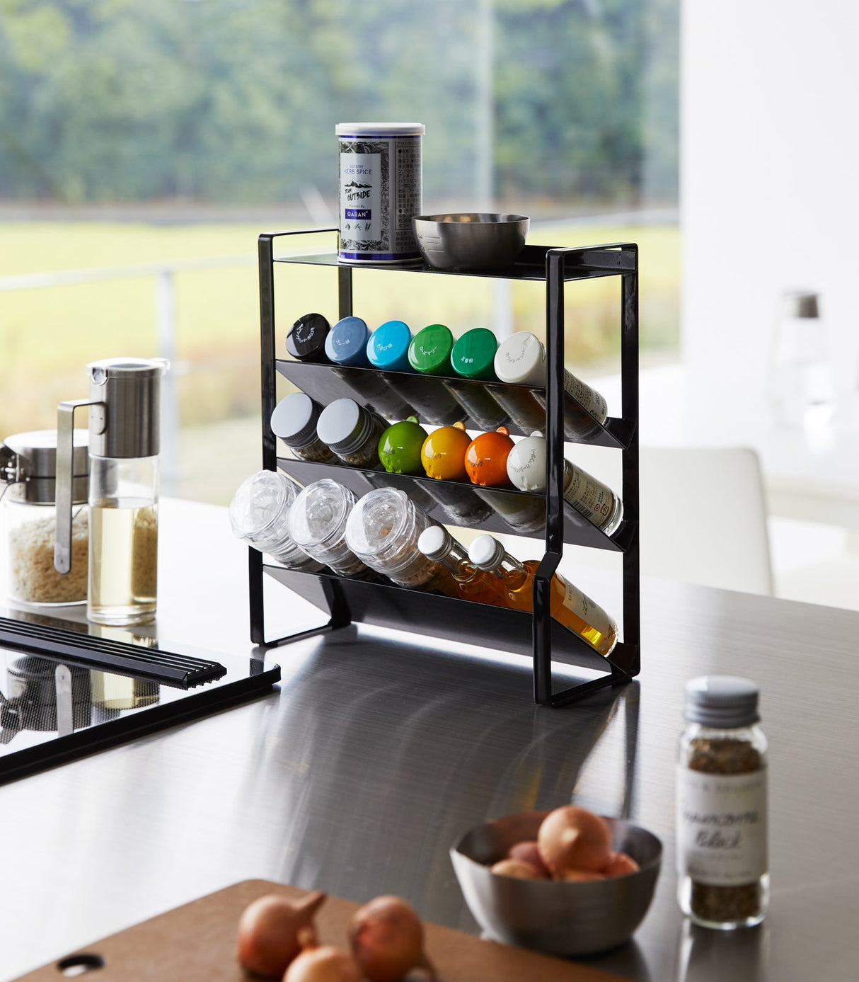 Four-Tier Slim Spice Rack - Steel from Yamazaki Home